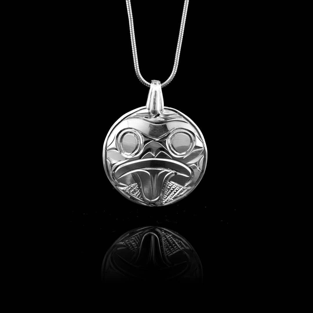 Round Frog Sterling Silver Pendant