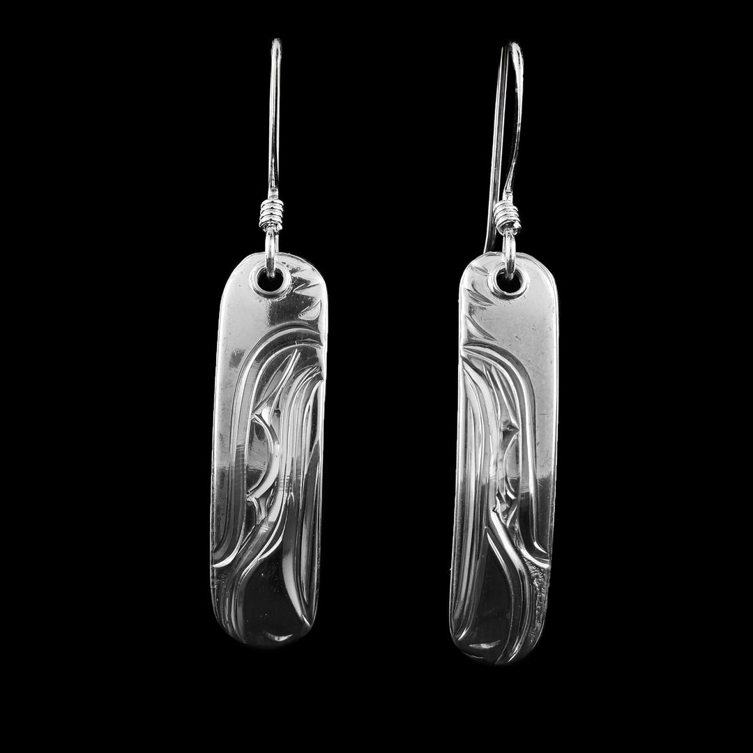 Rounded Eagle Rectangle Dangle Earrings