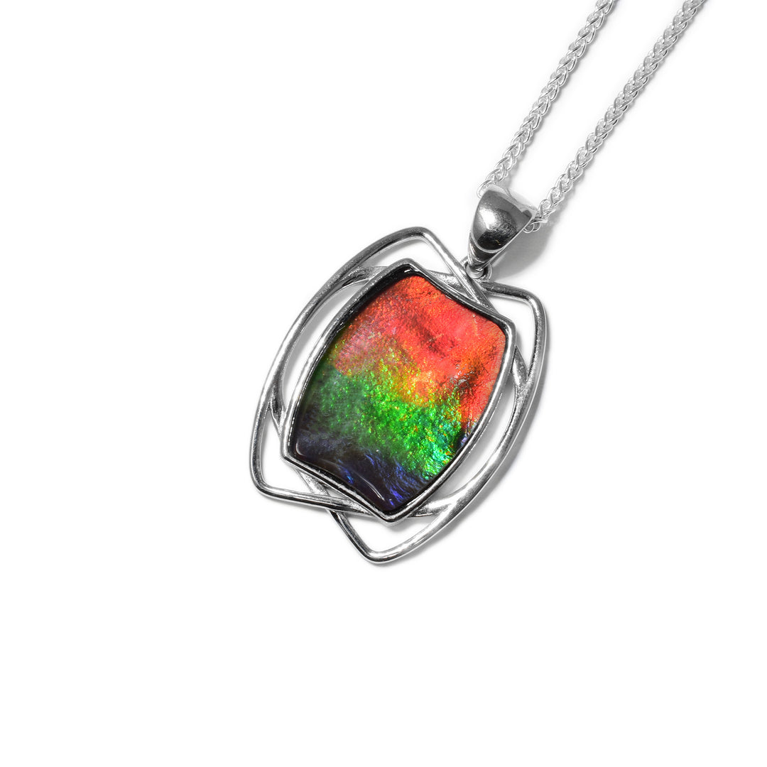Silver Framed Ammolite Pendant
