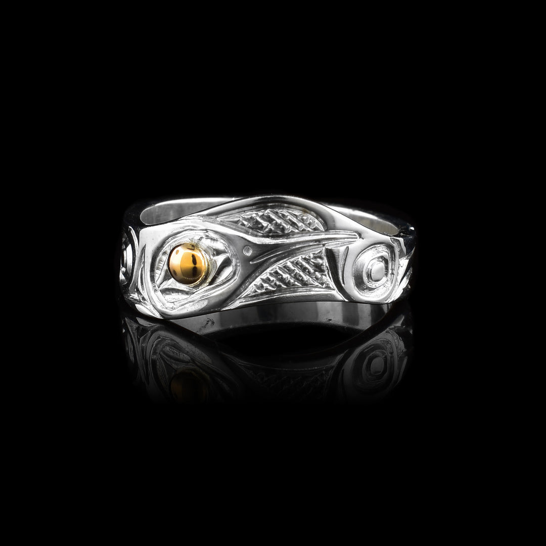 Silver & Gold Hummingbird Wavy ring