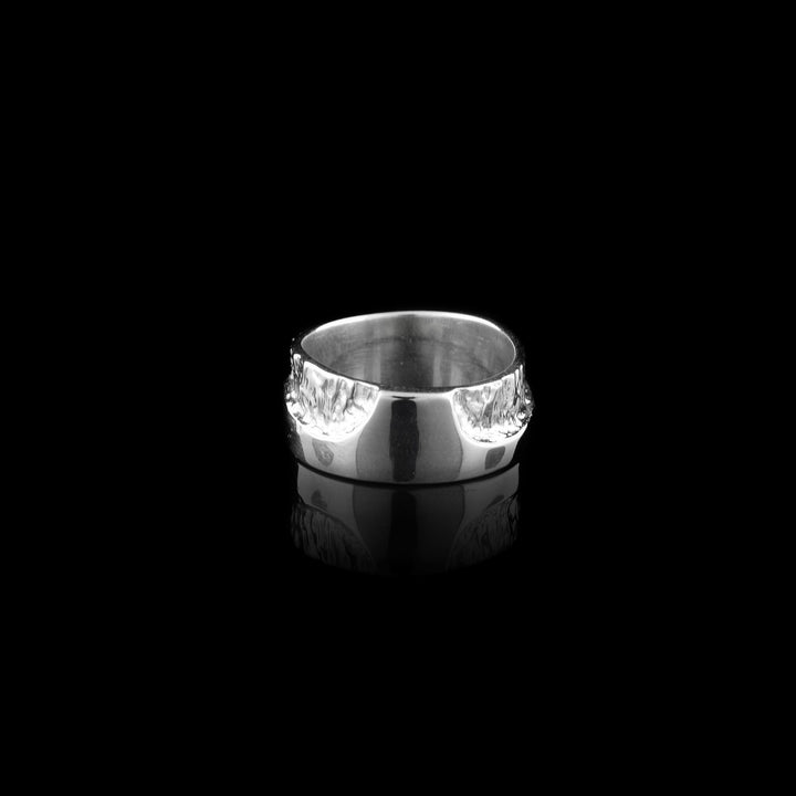 Silver Textured and Smooth Ring