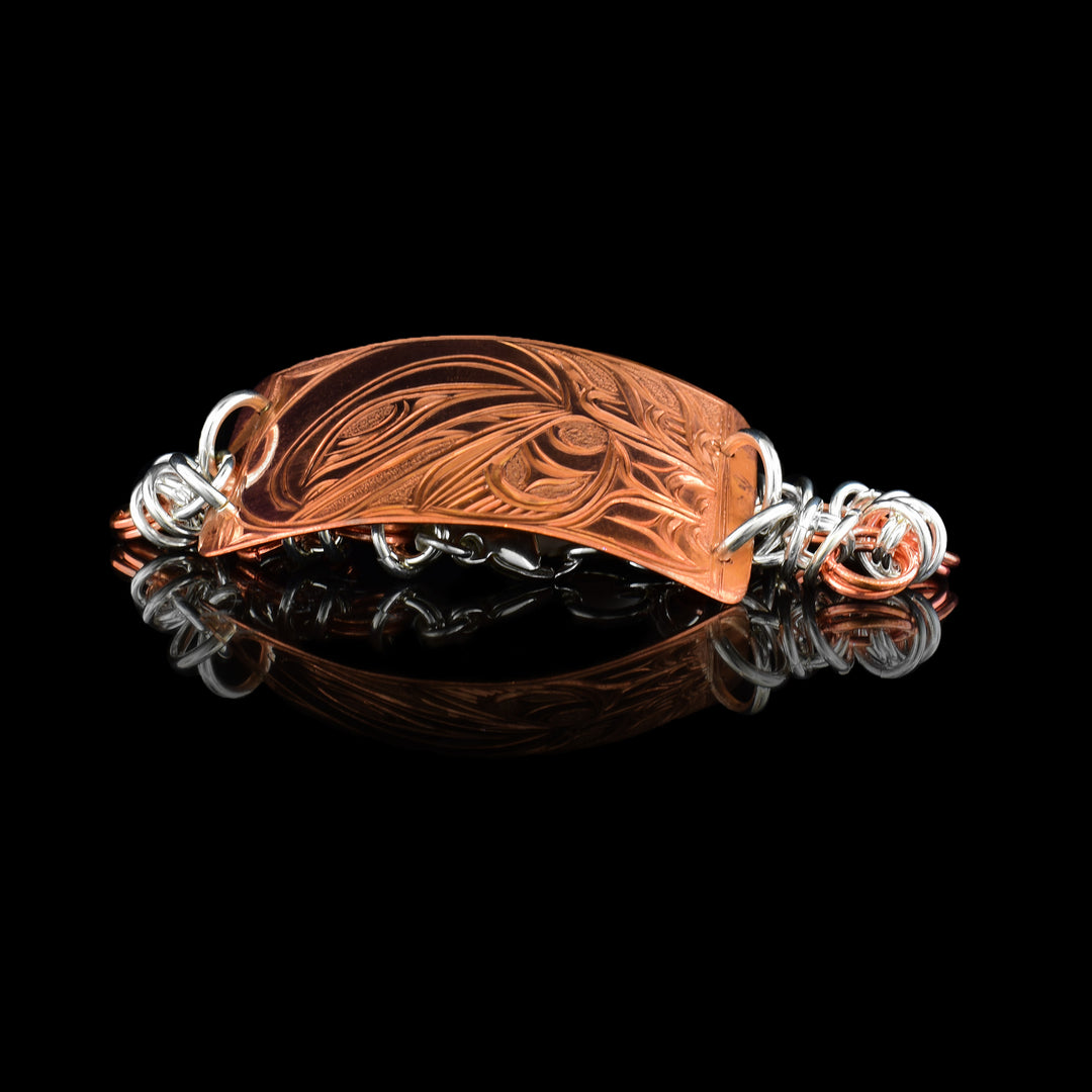 Silver and Copper Orca Chain Bracelet