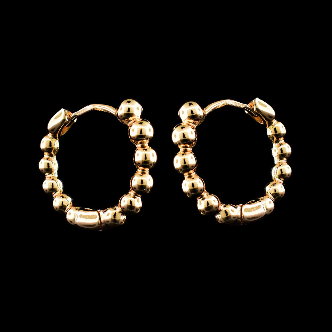 Small Beaded Huggie 14k Gold-Filled Earrings