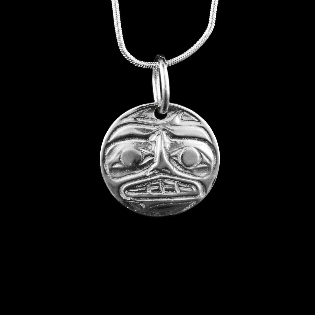 Sterling Silver Circular Moon Pendant