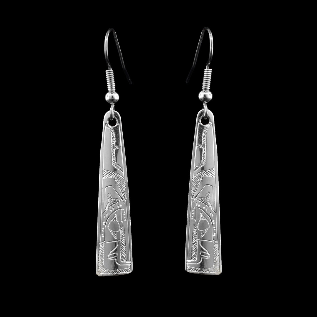 Small Sterling Silver Eagle Triangle Earrings