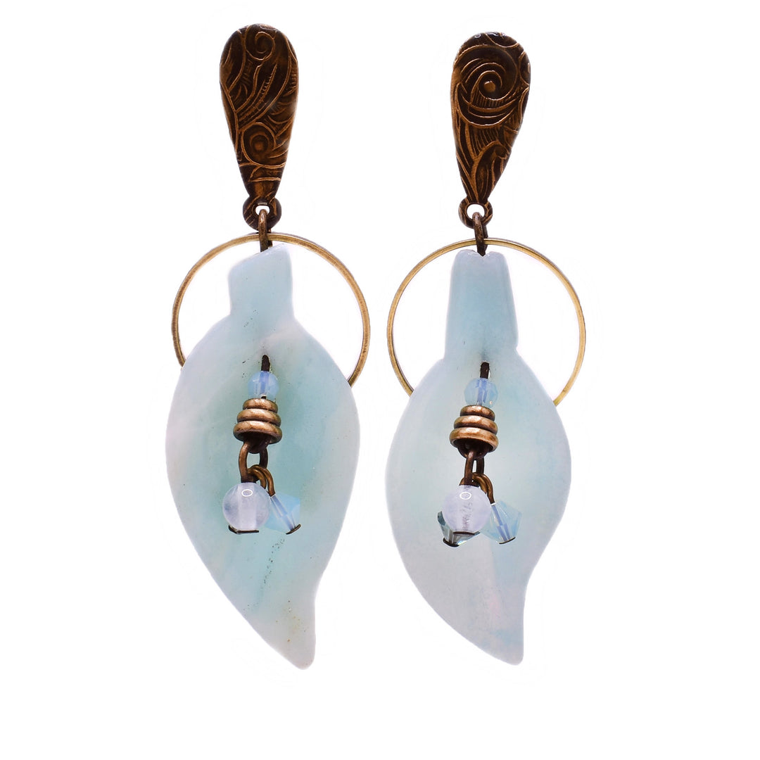 Solitude Leaf Earrings - Artina's Jewellery