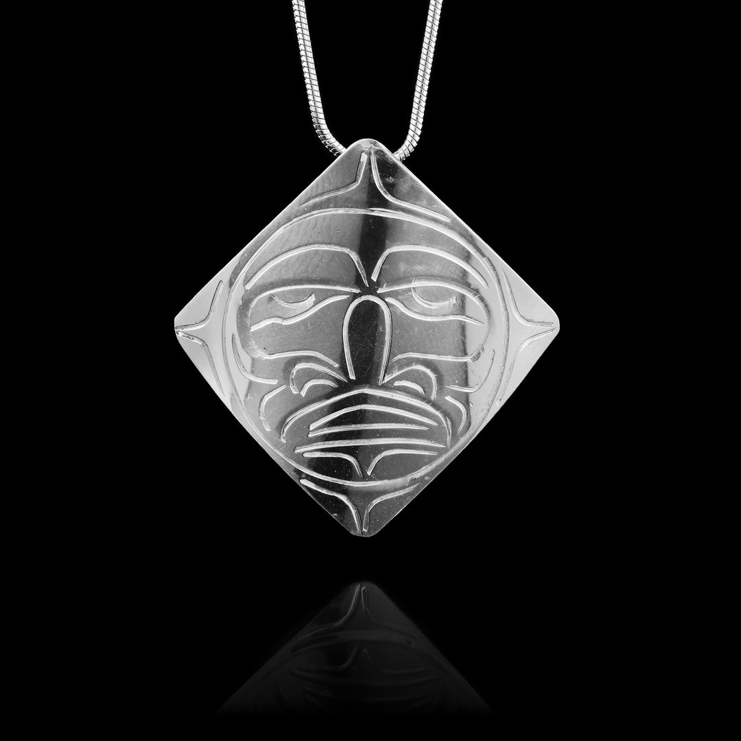 Canadian made Square Shaped Sterling Silver Moon Pendant