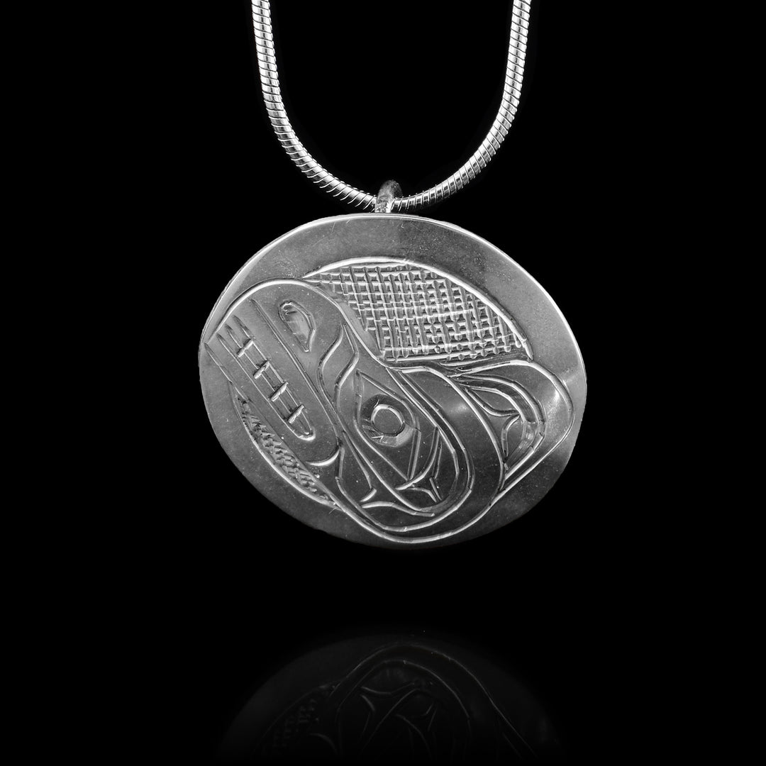 Sterling Silver Bear Circle Pendant