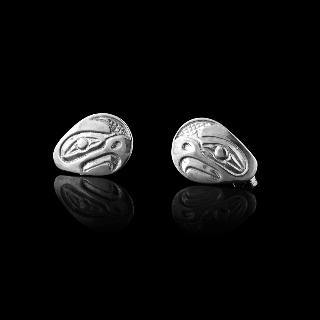 Sterling Silver Cast Eagle Studs