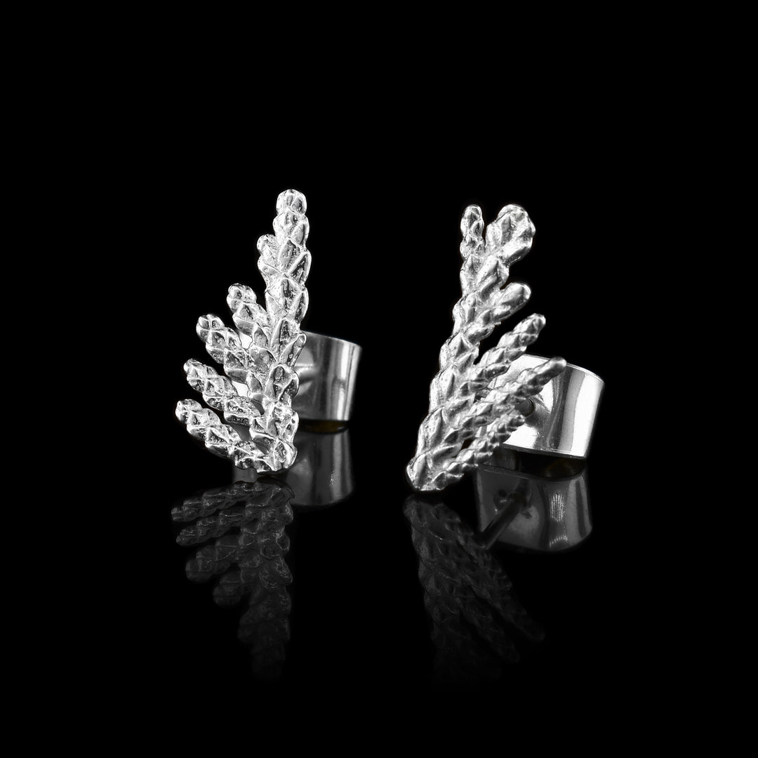 Sterling Silver Cedar Studs these studs are crafted in a way to look exactly like cedar needles/leaves.