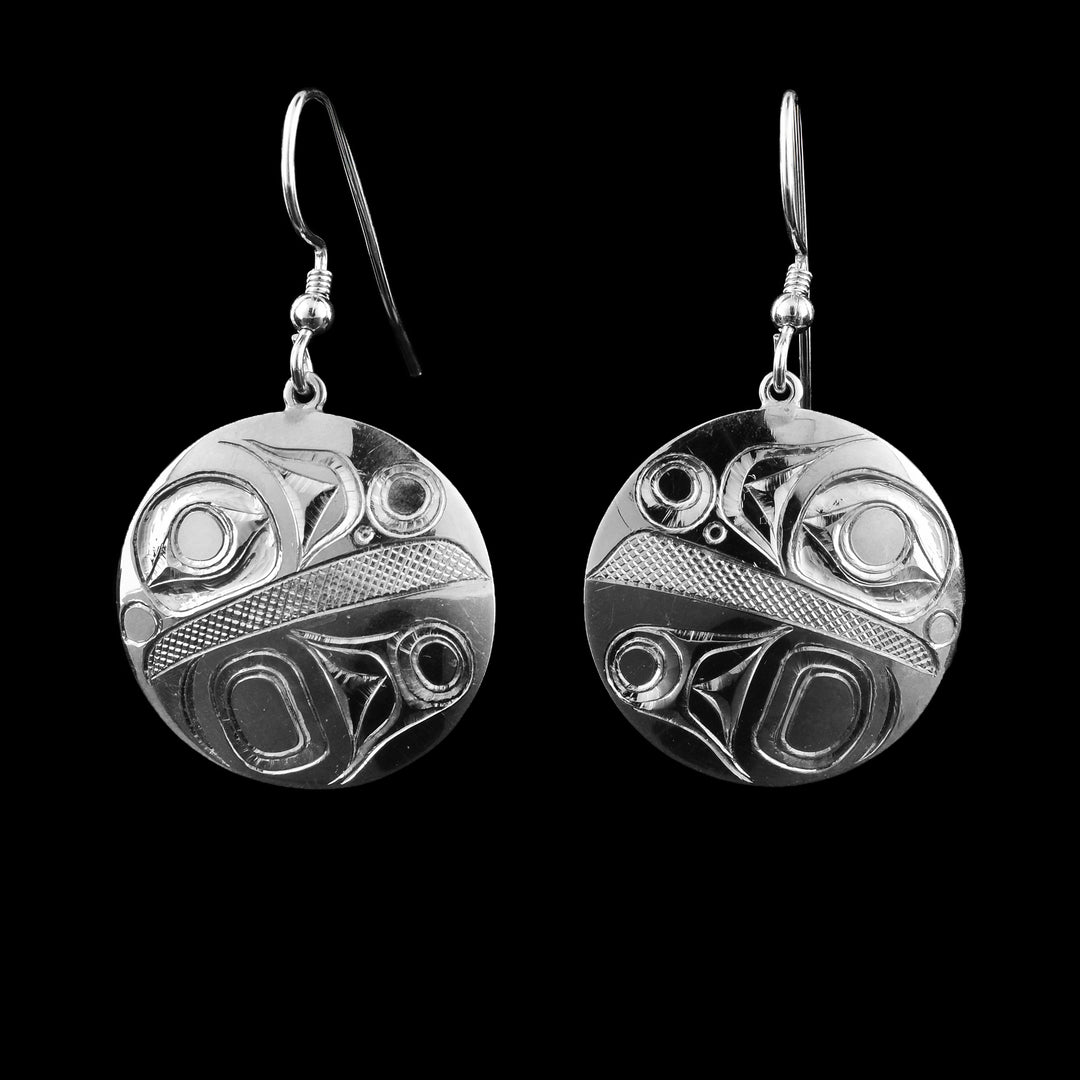 Sterling Silver Circular Eagle Earrings
