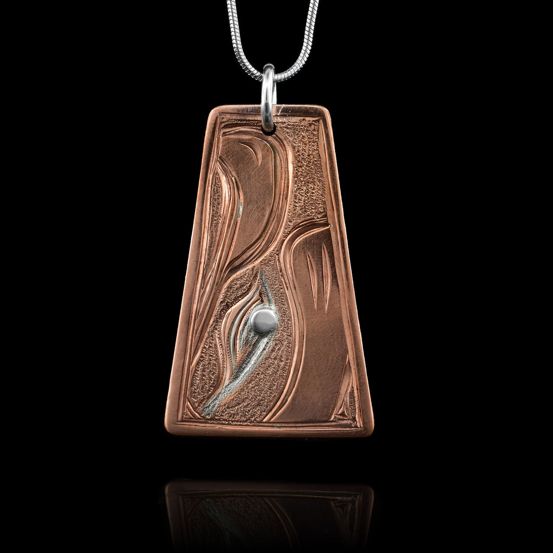 Sterling Silver Copper Trapezoid Eagle Pendant