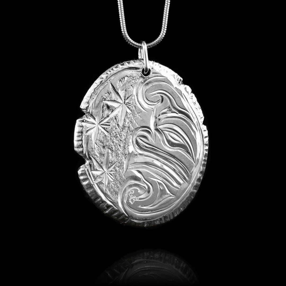 Sterling Silver Double Sided Celestial Pendant