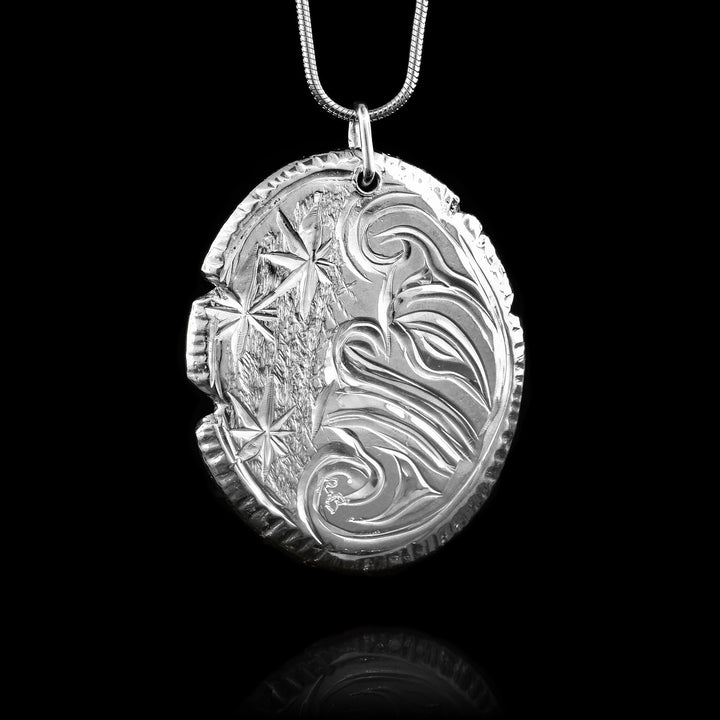 Sterling Silver Double Sided Celestial Pendant