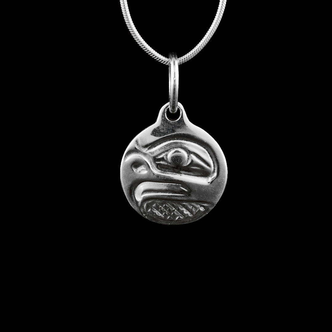 Sterling Silver Eagle Circle Pendant