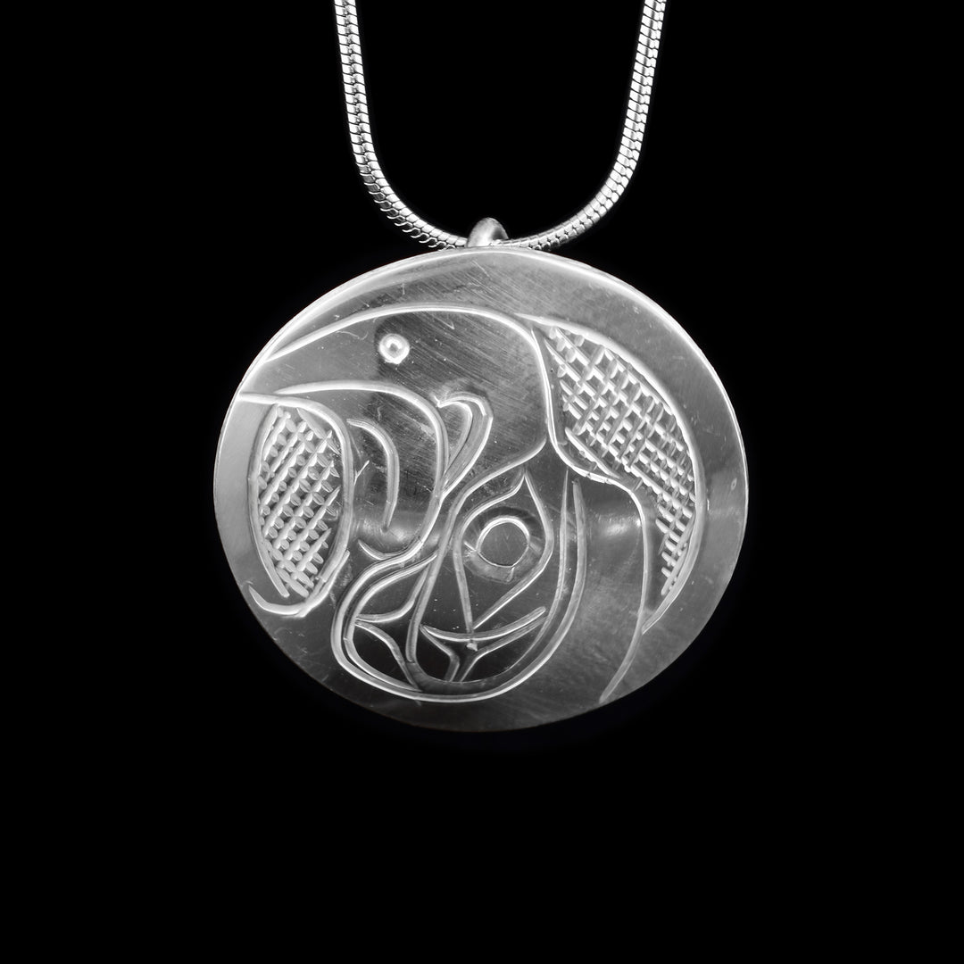 Sterling Silver Eagle Circle Pendant