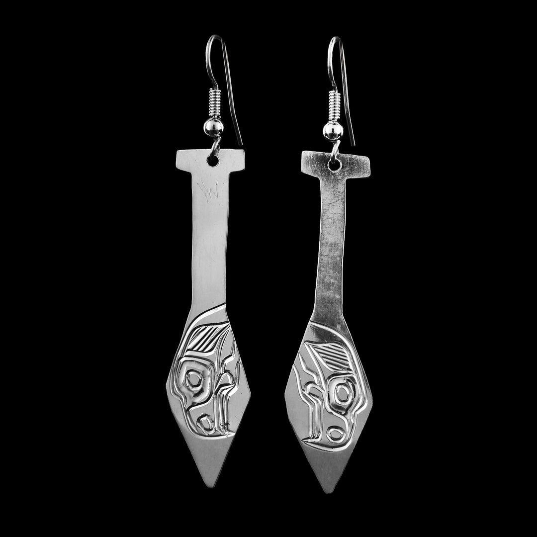 Sterling Silver Eagle Paddle Earrings