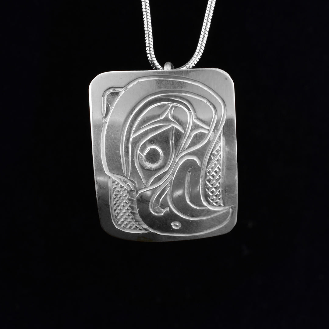 Sterling Silver Eagle Square Pendant