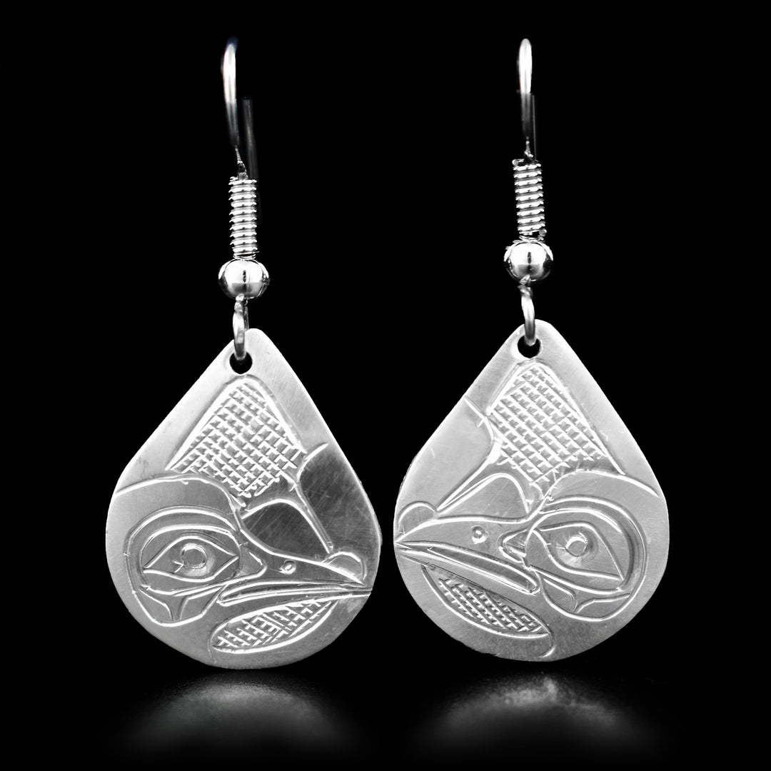 Sterling Silver Teardrop Hummingbird Earrings
