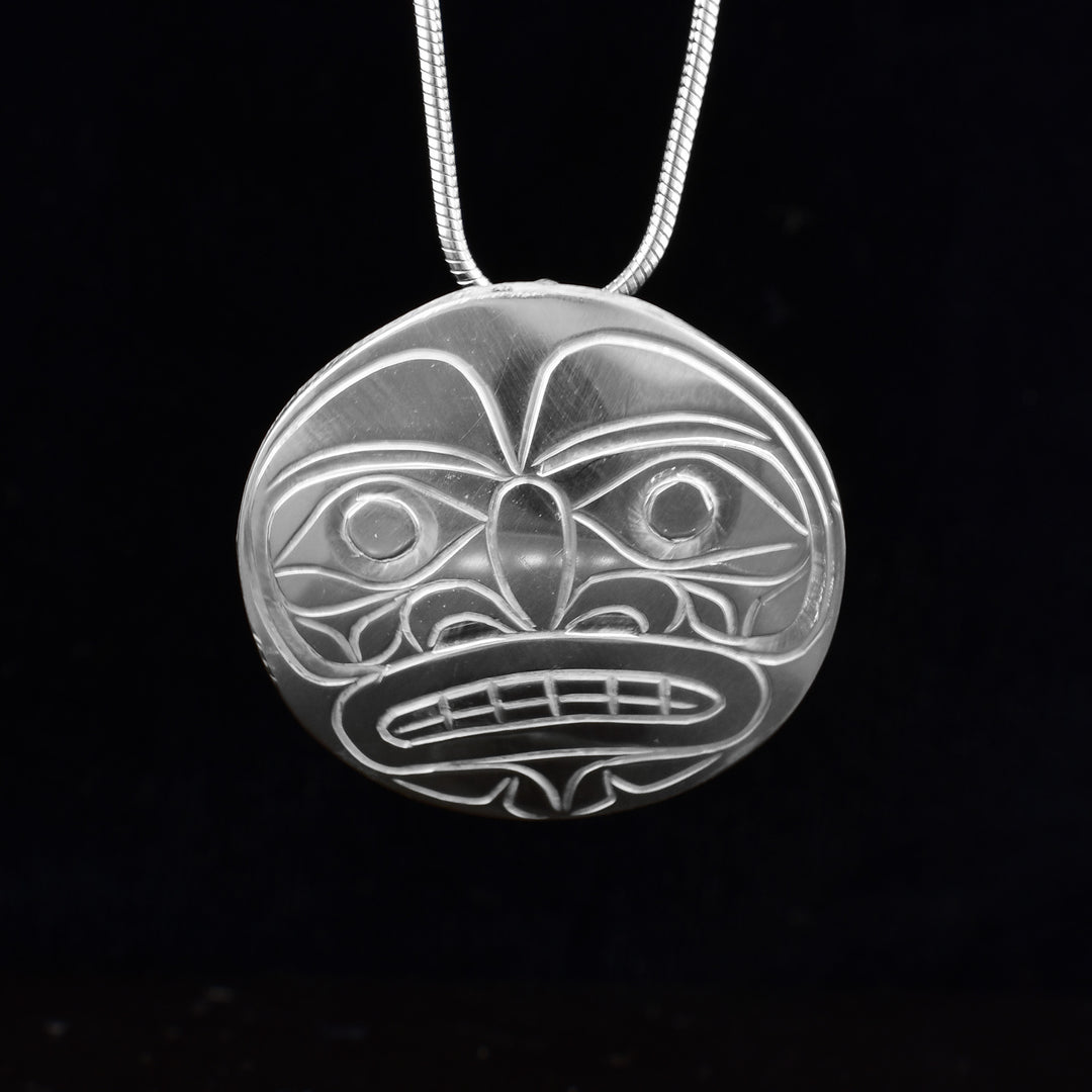 Sterling Silver Moon Circle Pendant