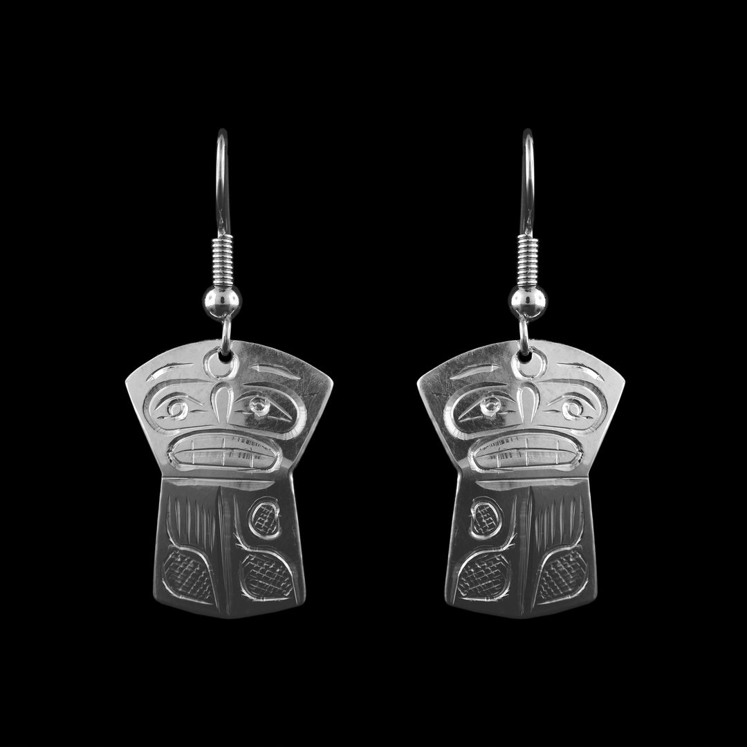 Sterling Silver Moon Shield Earrings