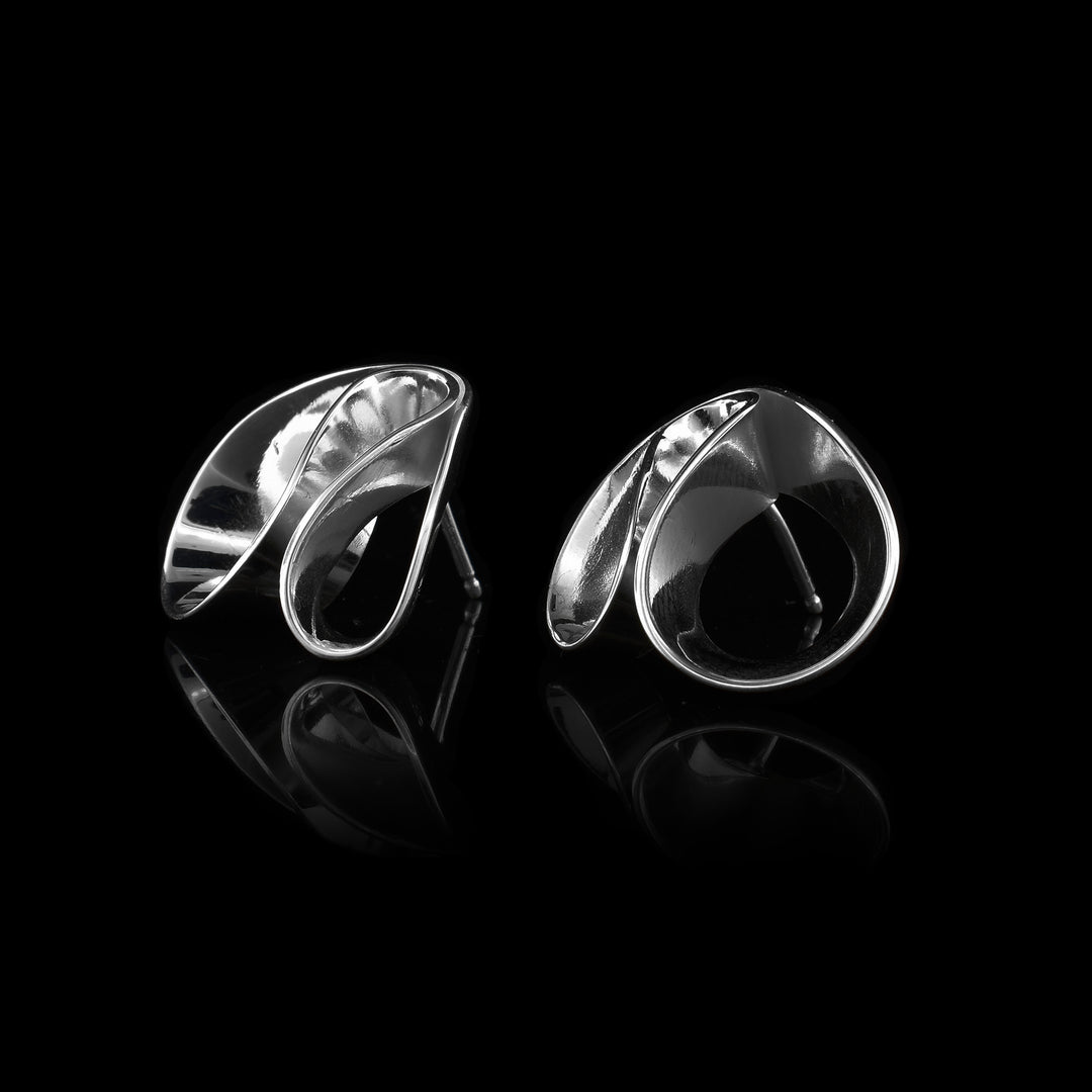 Sterling Silver Ocean Wave Studs
