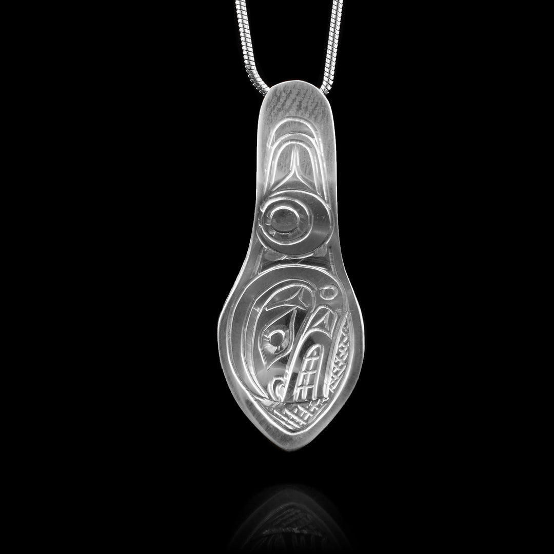 Sterling Silver Orca Spoon Pendant