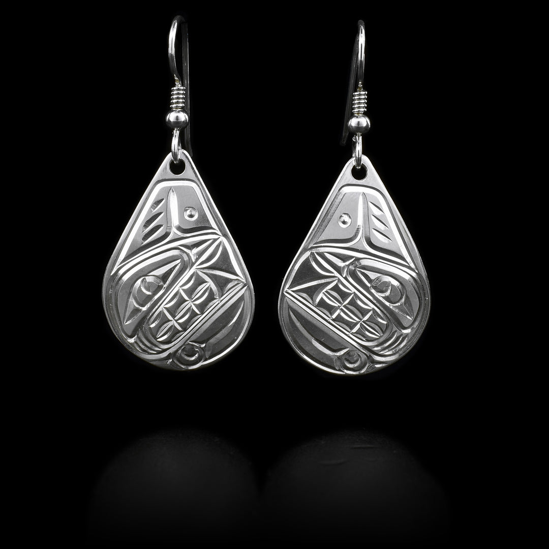 Sterling Silver Orca Dangle Earrings - Artina's Jewellery