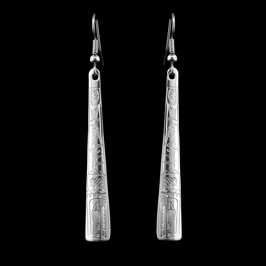 Sterling Silver Orca Triangle Earrings