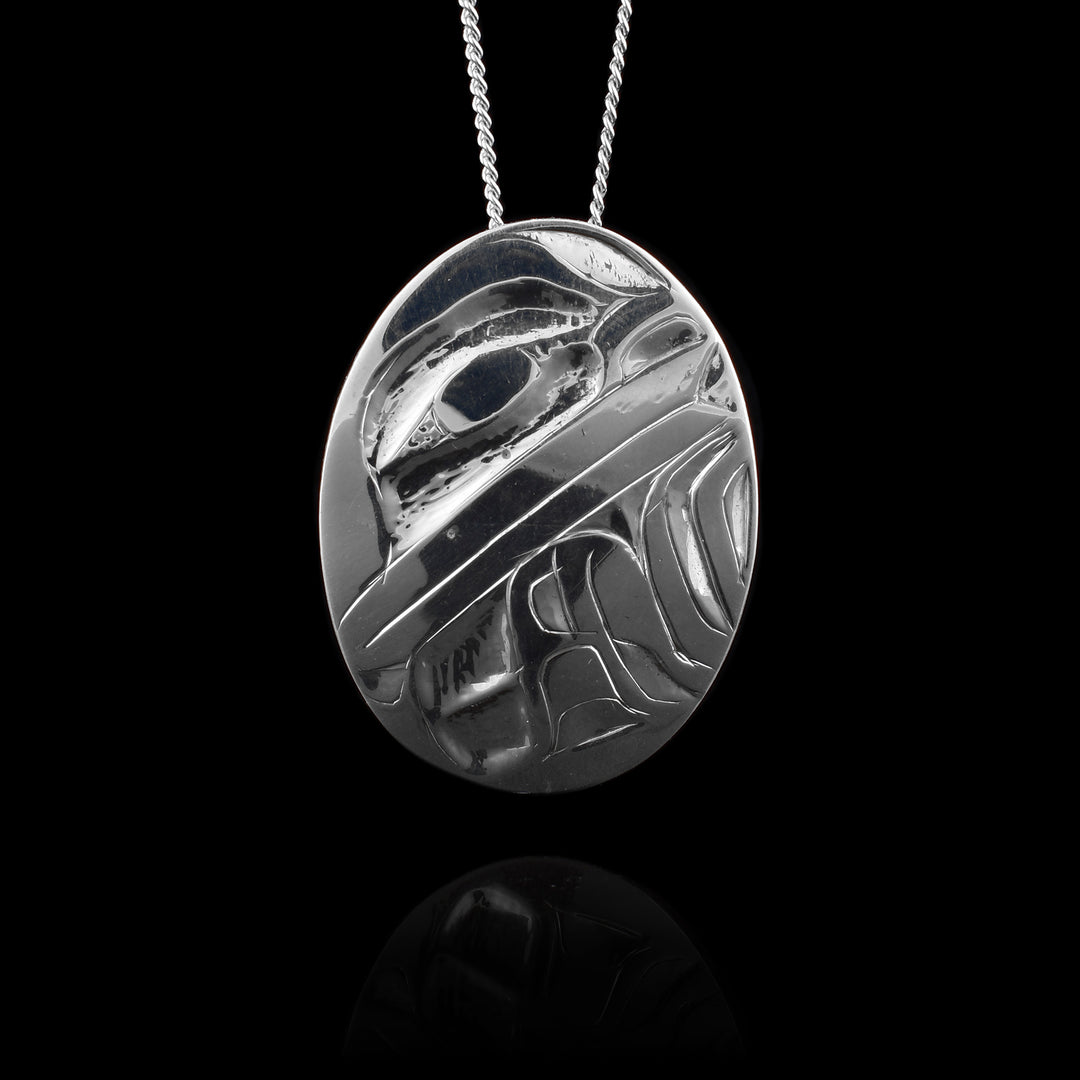 Sterling Silver Oval Frog Pendant