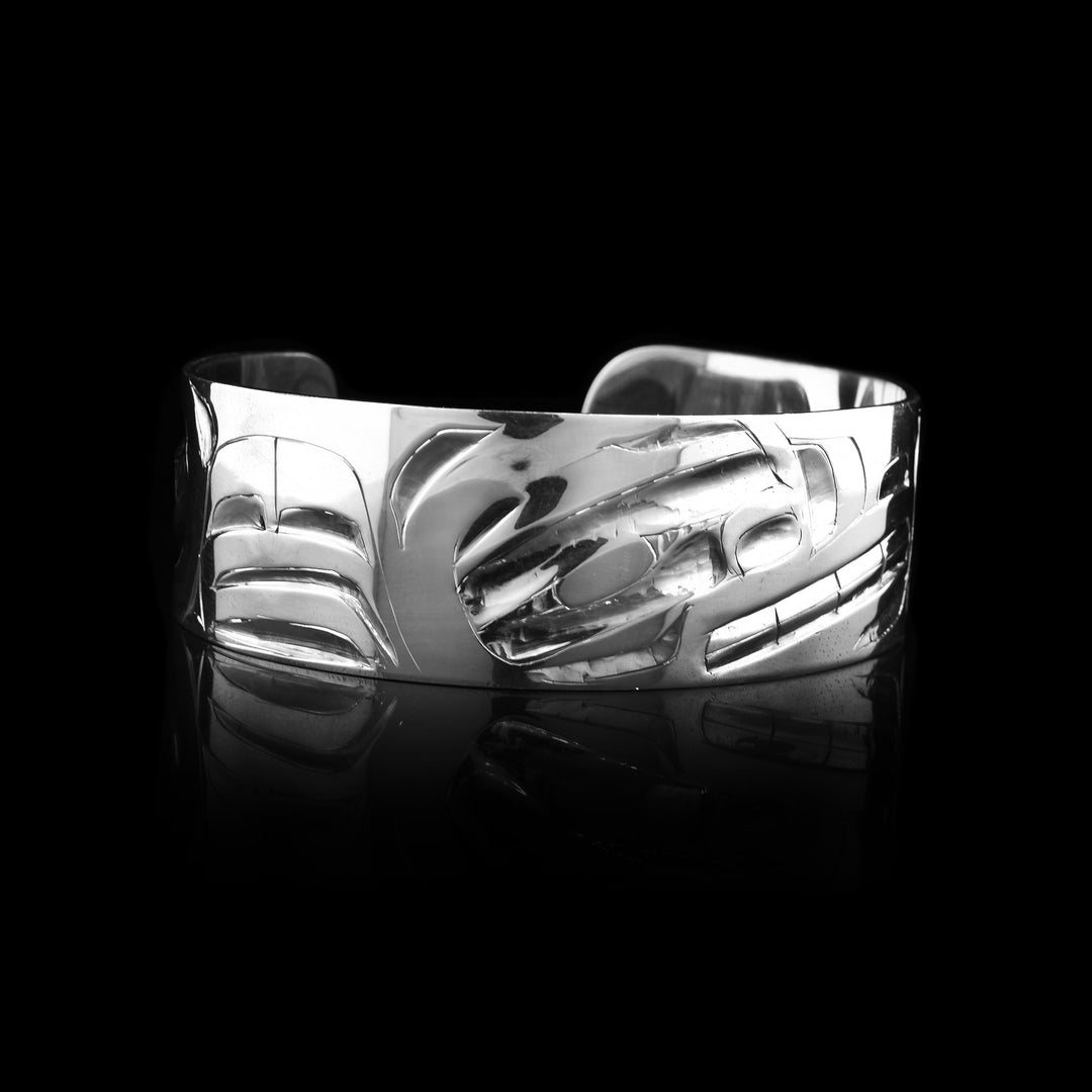 3/4" wide Sterling Silver Raven Cuff Bracelets
