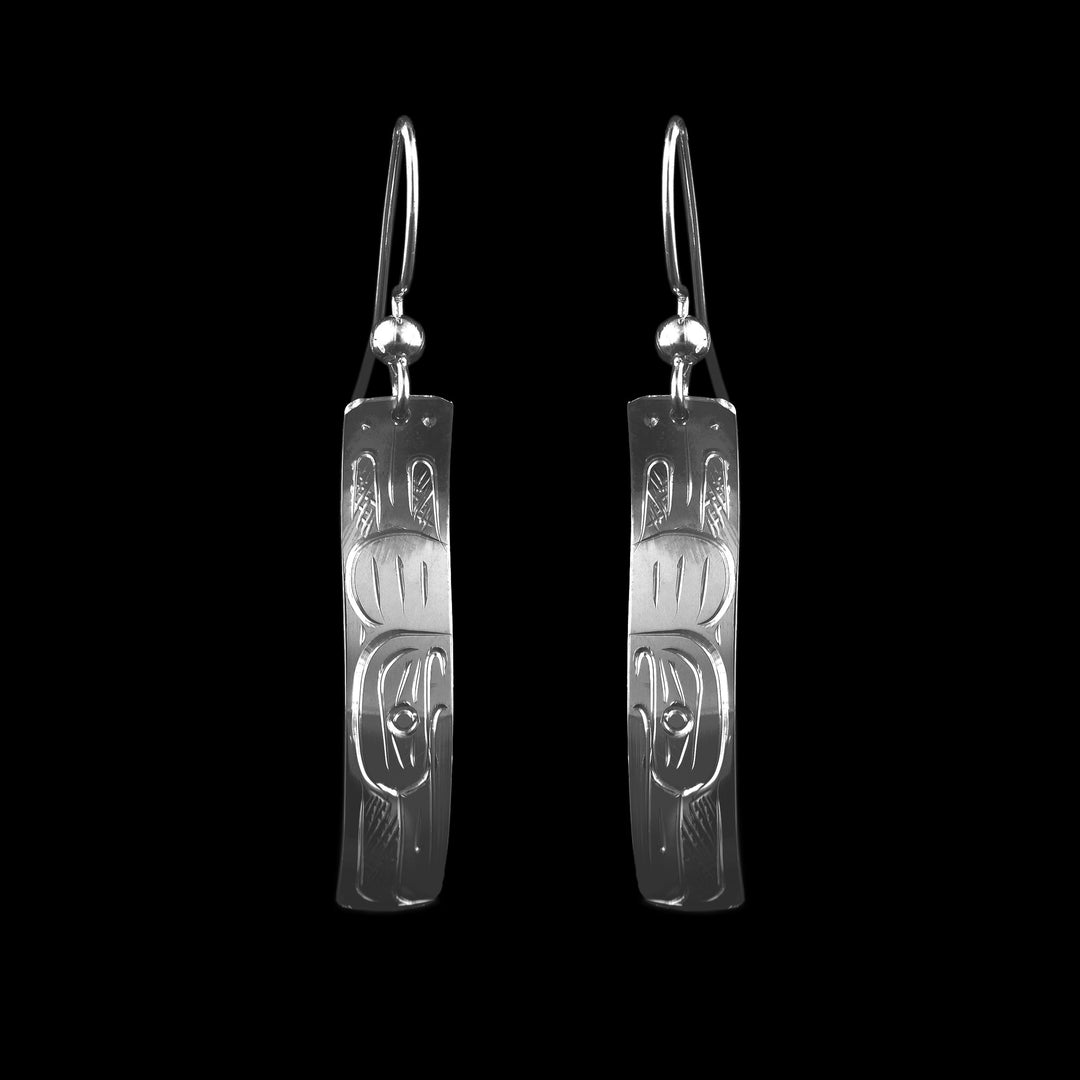Sterling Silver Raven Drop Earrings