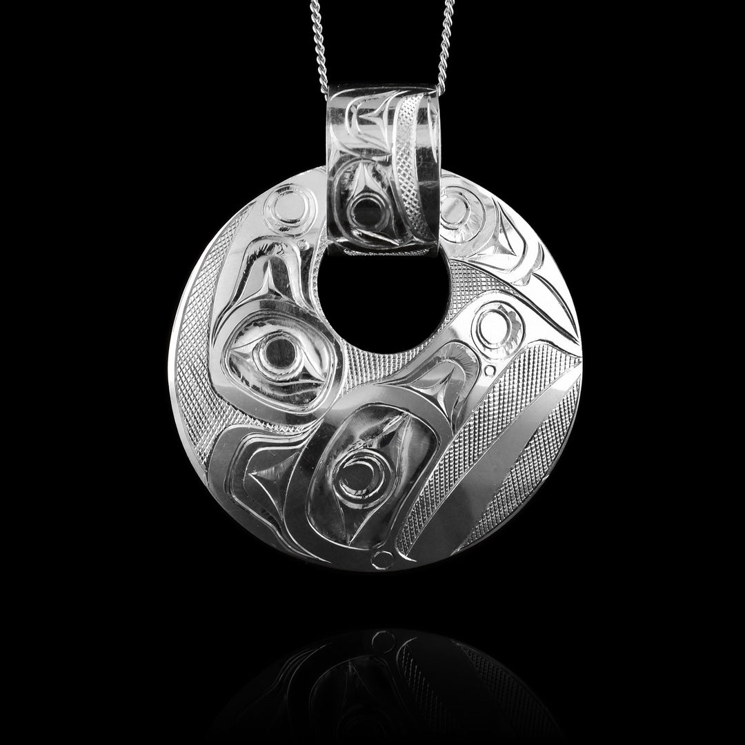 Sterling Silver Raven Pendant With 1.5" Decorative Bail