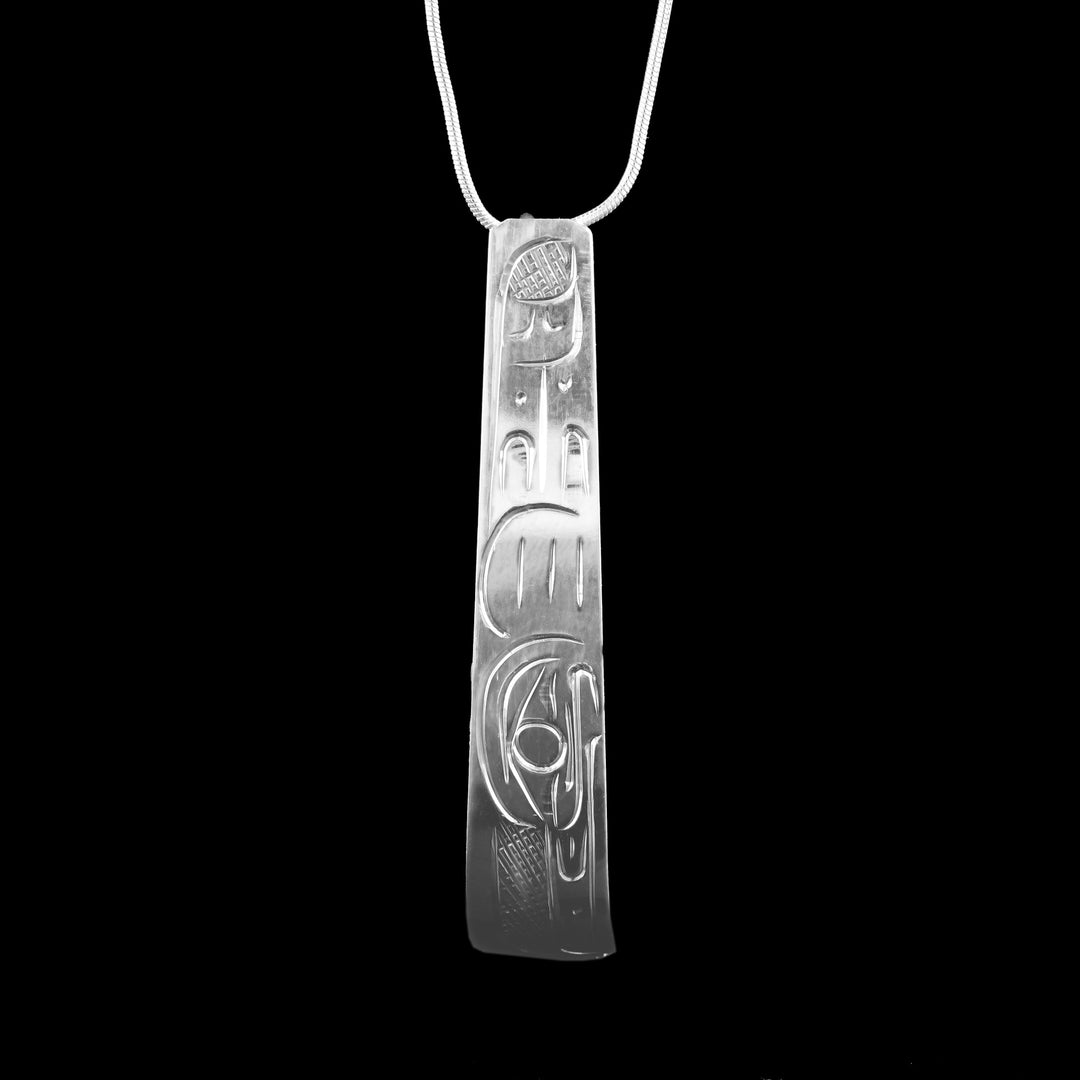 Sterling Silver Raven Tapered Pendant