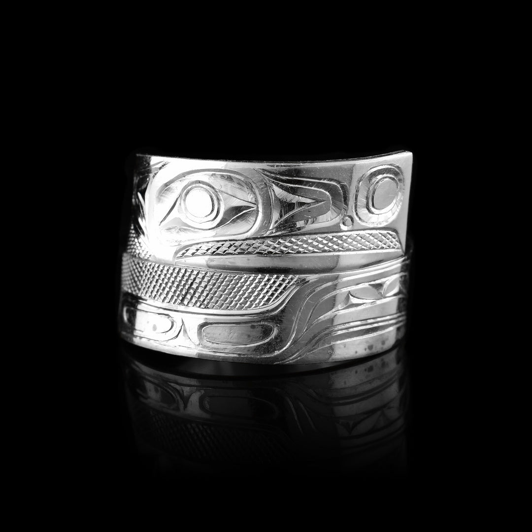 Sterling Silver 5/16" Raven Wrap Ring - Artina's Jewellery