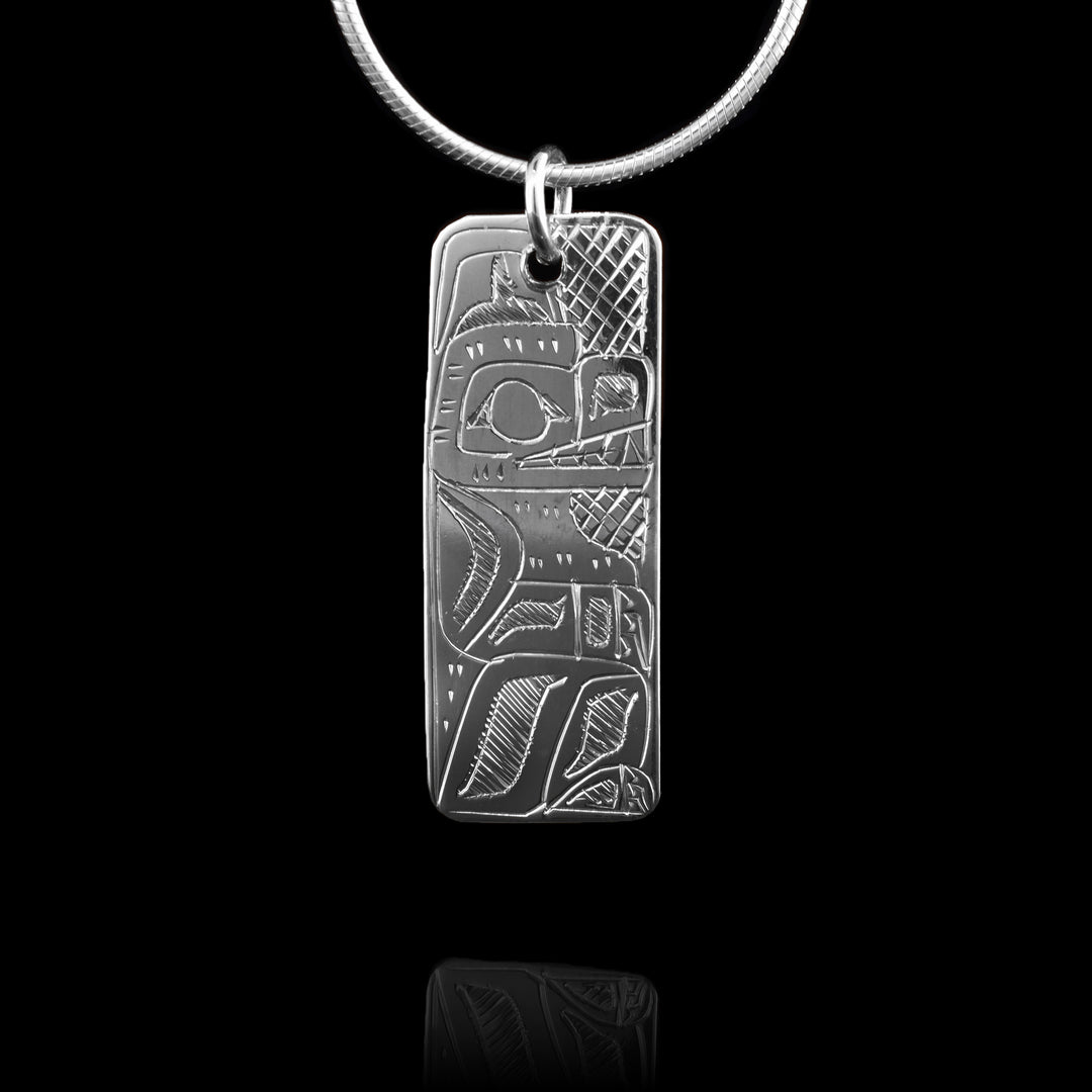Sterling Silver Rectangular Bear Pendant - Artina's Jewellery