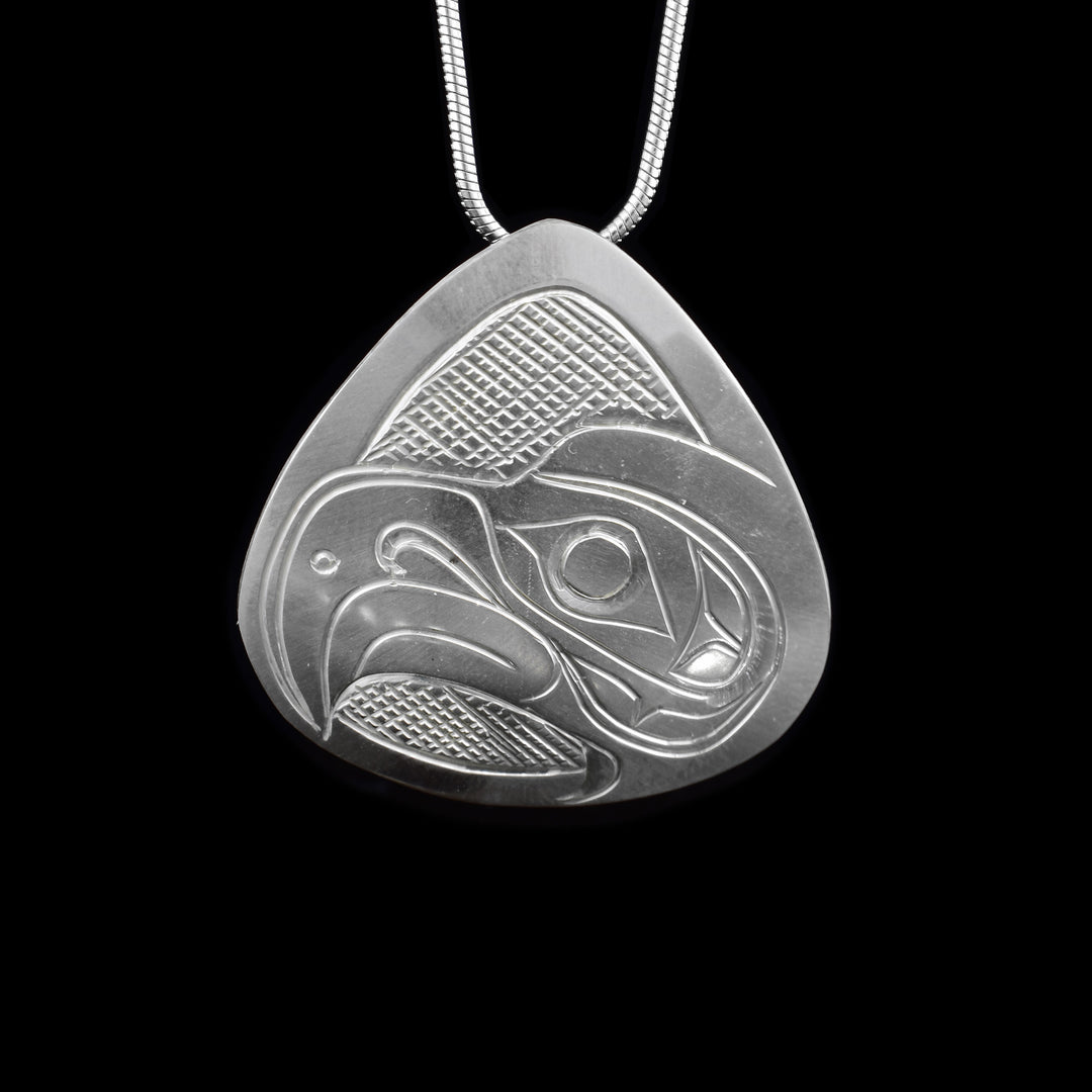 Sterling Silver Rounded Triangle Eagle Pendant