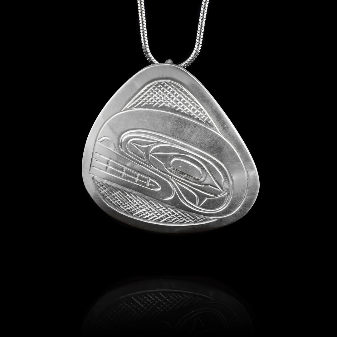 Sterling Silver Rounded Triangle Orca Pendant