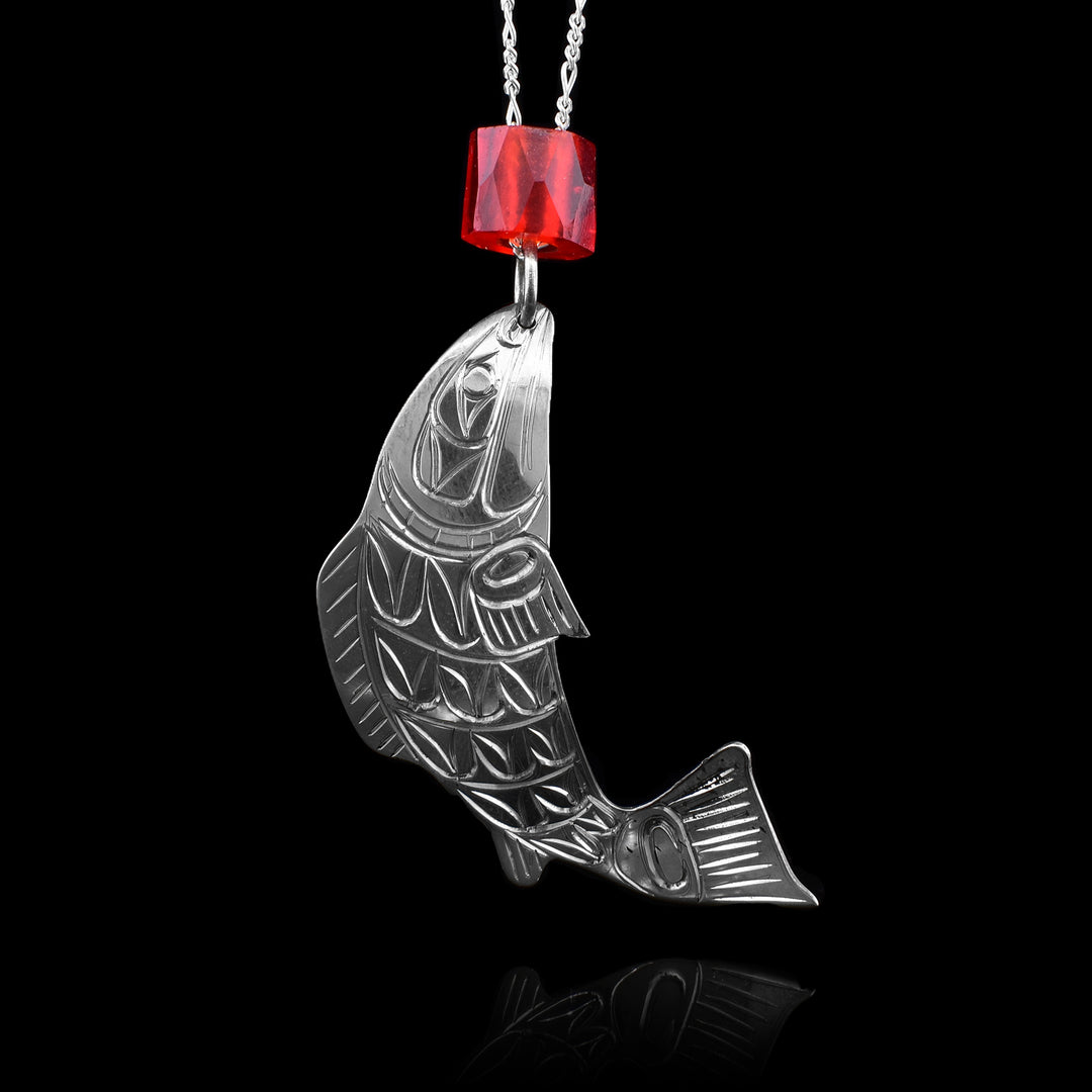 Sterling Silver Salmon Necklace