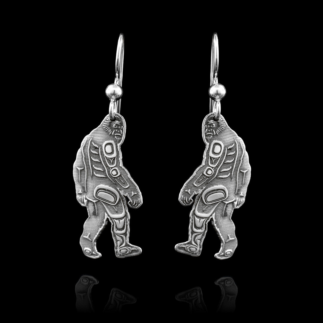 Sterling Silver Sasquatch Earrings