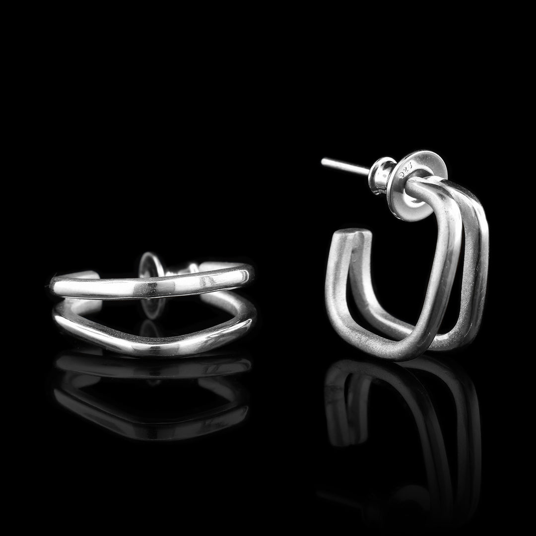 These earring are made of Sterling Silver and formed into Square Drop Earrings.