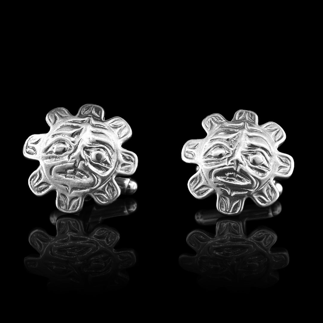 Sterling Silver Sun Cufflinks