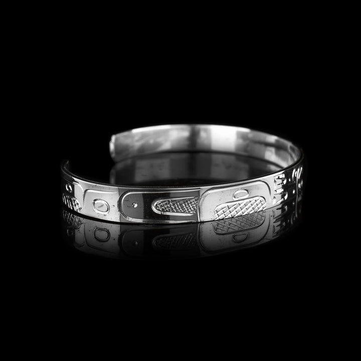 Sterling Silver Thin Bear Bracelet Cuff