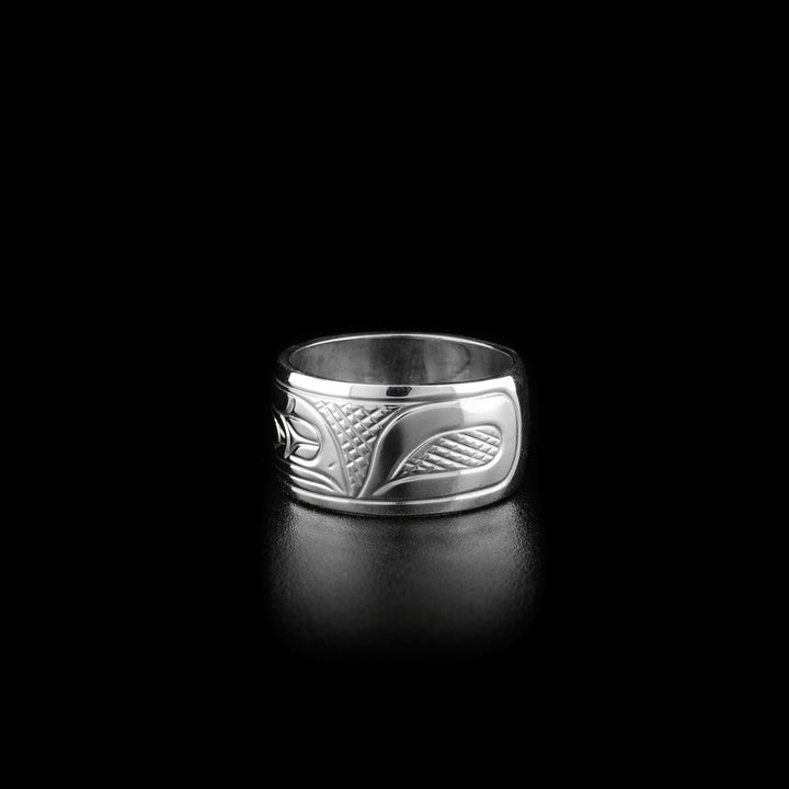 Left side of ring.