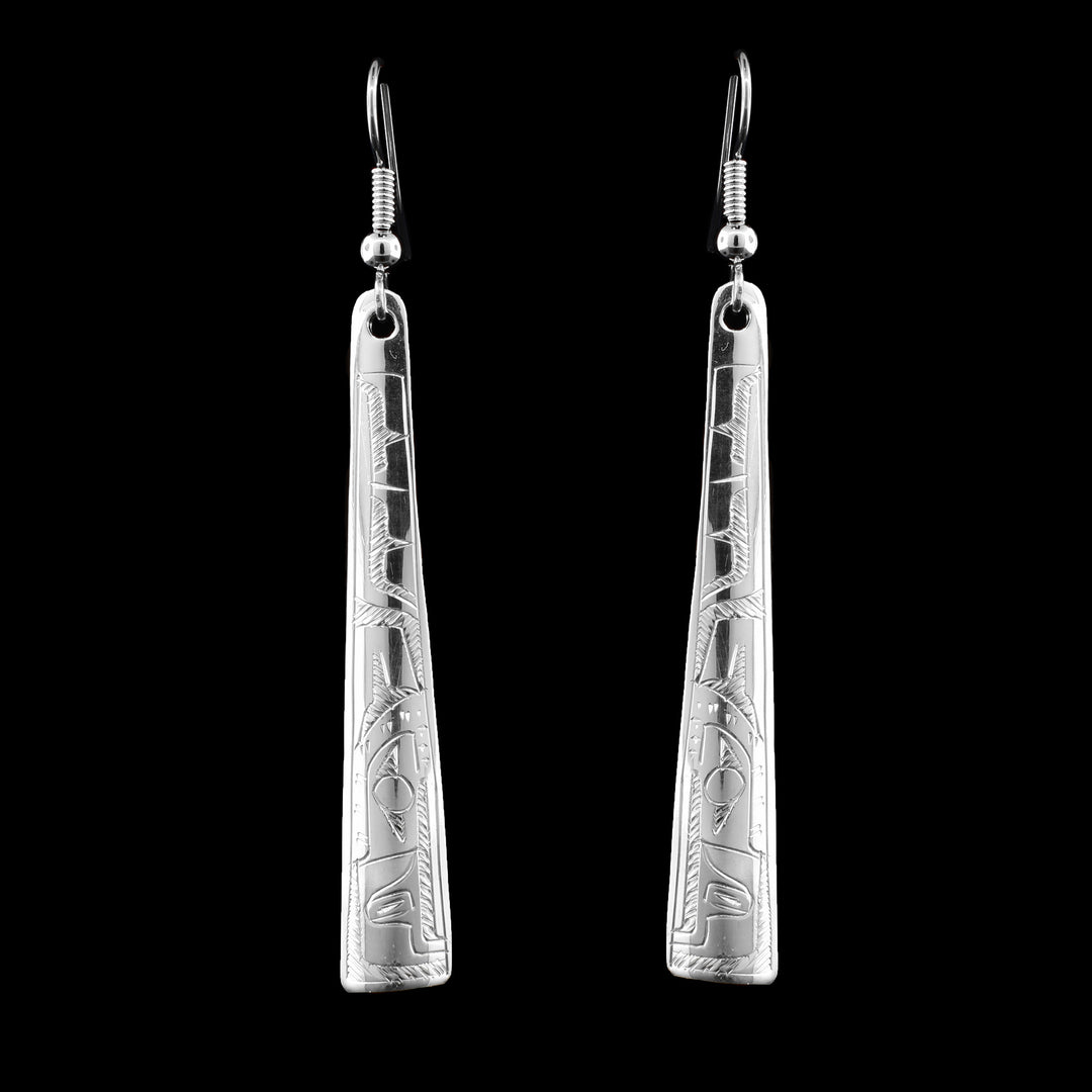 Sterling Silver Triangle Eagle Earrings