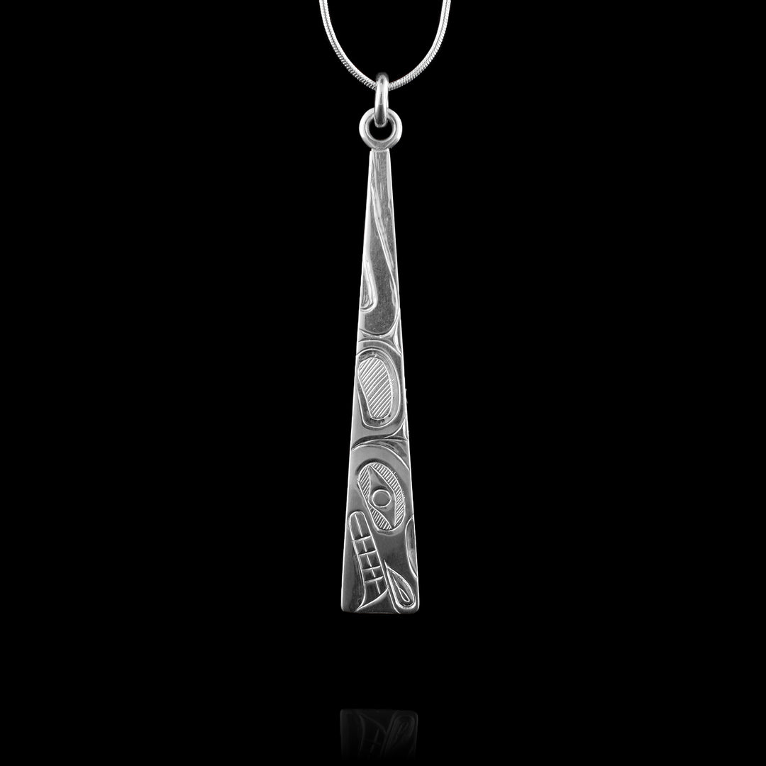 Sterling Silver Triangle Wolf Pendant