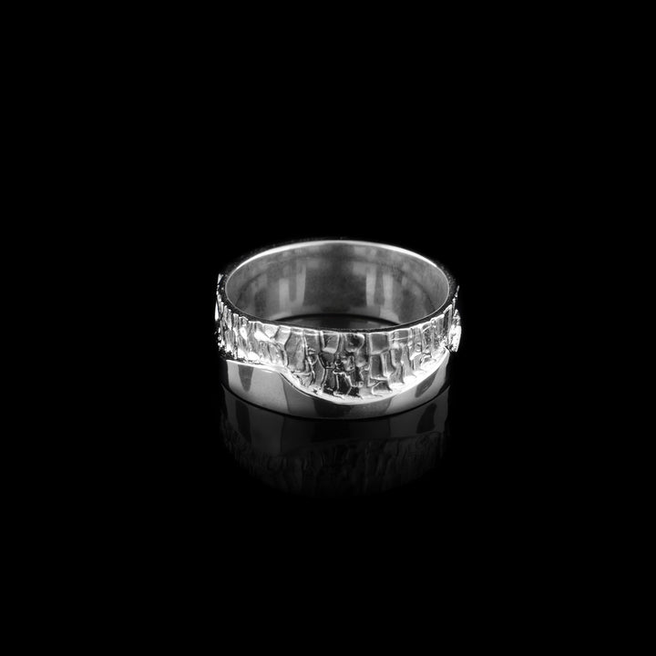 Sterling Silver Wave and Tree Ring