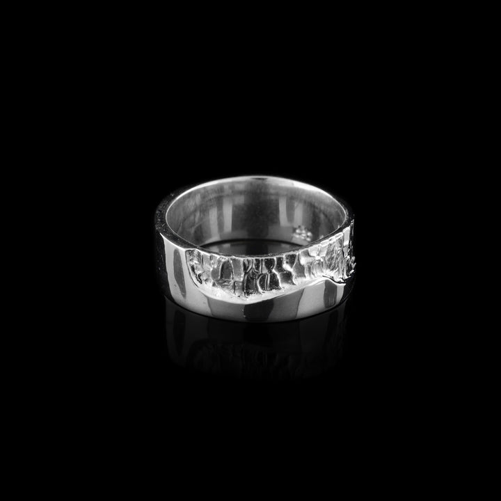 Sterling Silver Wave and Tree Ring
