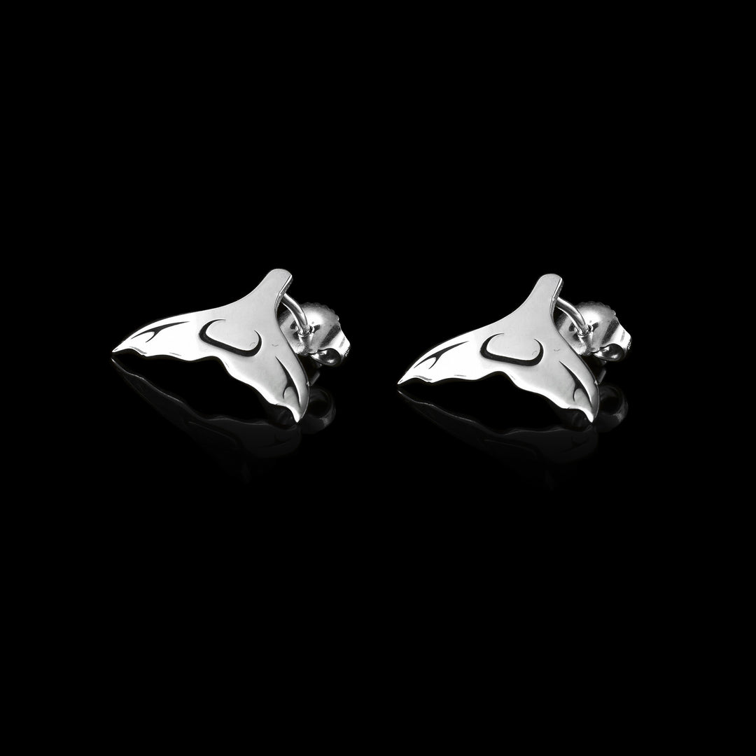 Sterling Silver Whale Tail Studs