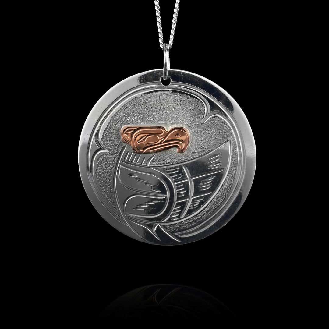 Sterling Silver and Copper Eagle Pendant
